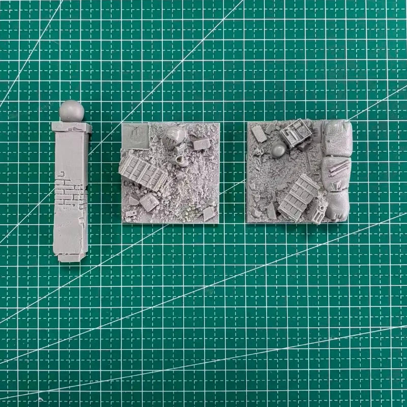 1/35 スケール ダイキャスト樹脂モデル 組み立てキット 戦場シーンベース (50x50mm) シーンモデル 未組立・未塗装