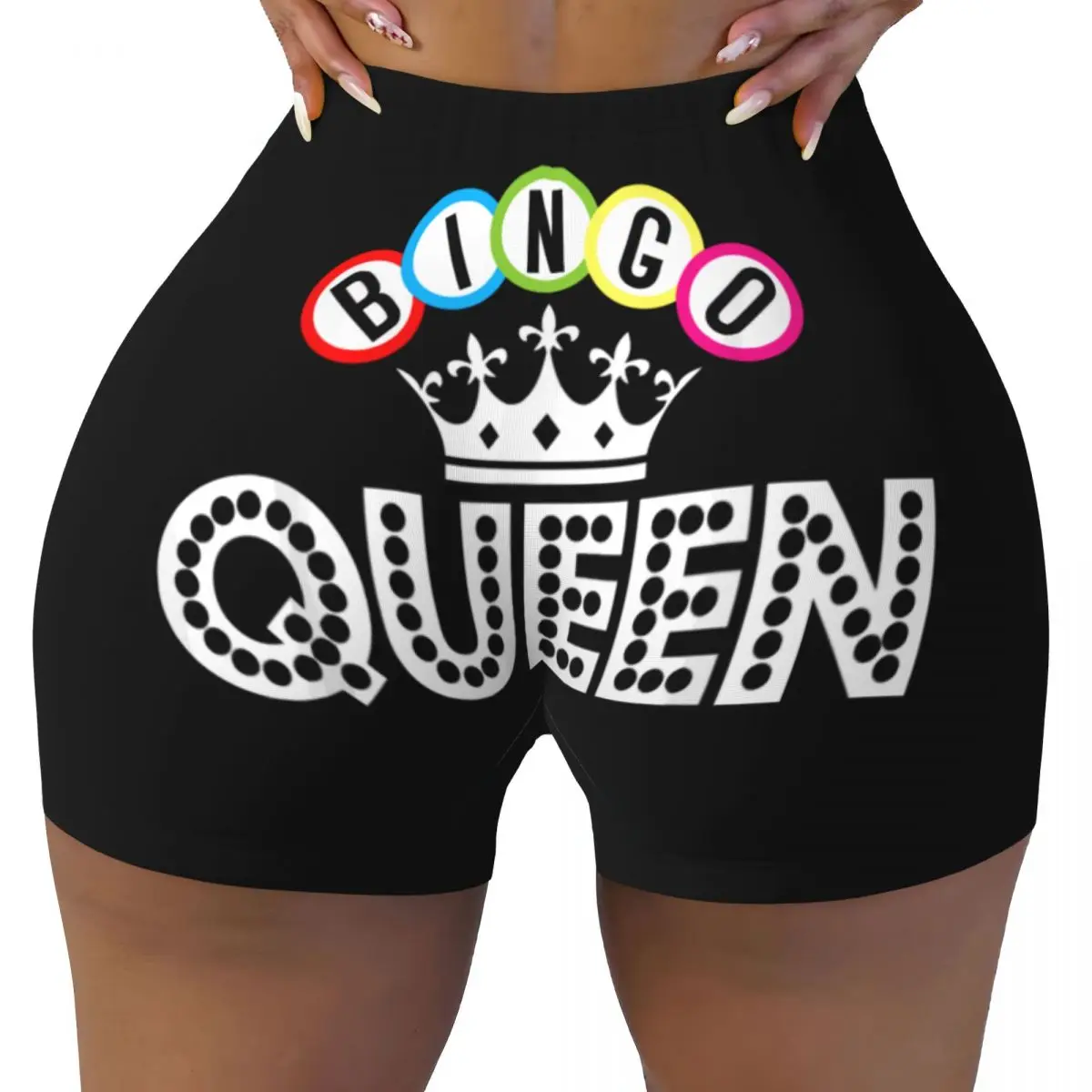 Custom Hot Game Bingo Workout Shorts for Women Gym Volleyball Running Yoga Shorts