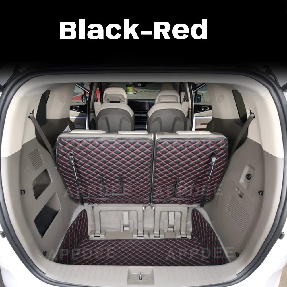 Auto Full Coverage Trunk Mat For Kia Carnival 7-Seat 2015-2017 16 Car Boot Cover Pad Cargo Liner Interior Protector Accessories