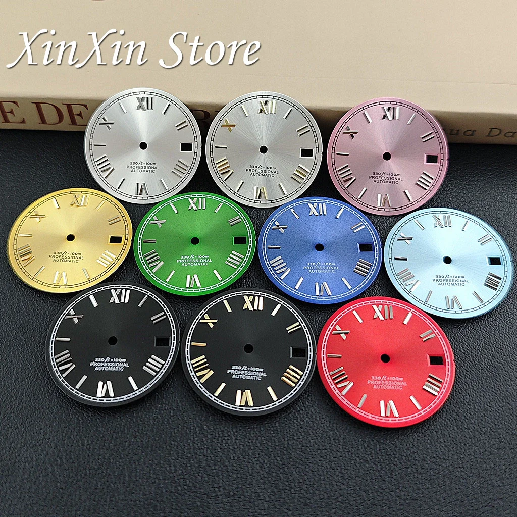 Roman Numerals 28.5MM Sunburst High Quality Watch Dial Modified Watch Faces Watch Accessories For NH35 NH36 4R 7S Movement