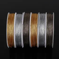 10meter/roll 0.4mm Gold Color Silver Color Threads Rope DIY Twine Tag Tassel Line Cord For Jewelry Making Bracelet Woven Rope