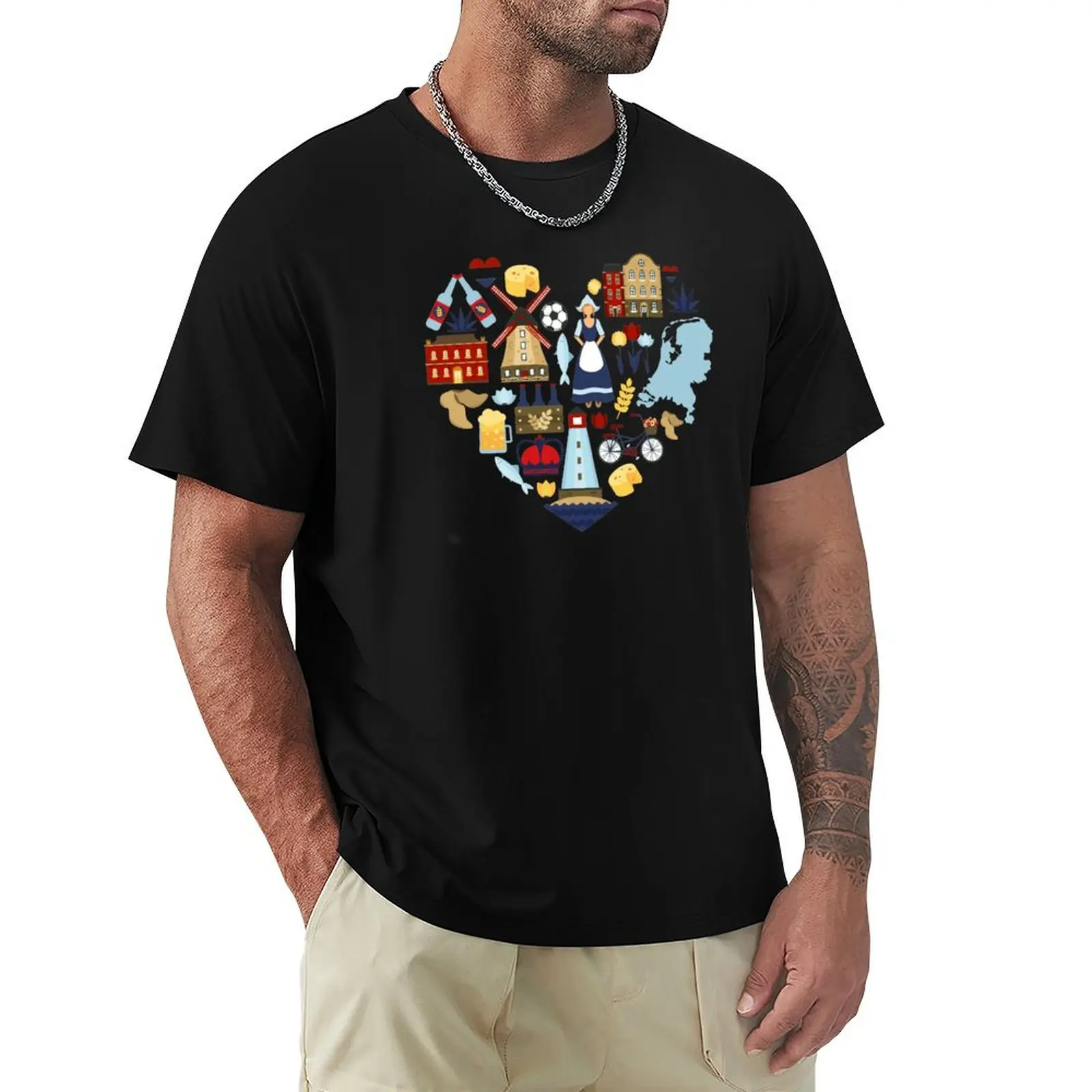 

Netherlands Holland Souvenir T-Shirt Basic Casual Short Sleeve Cotton Shirt