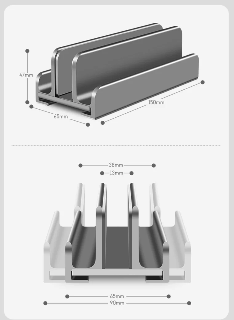 Support vertical pour ordinateur portable en aluminium réglable sans outil, support pour ordinateur portable, support pour Macbook Air Pro, accessoires pour ordinateur portable