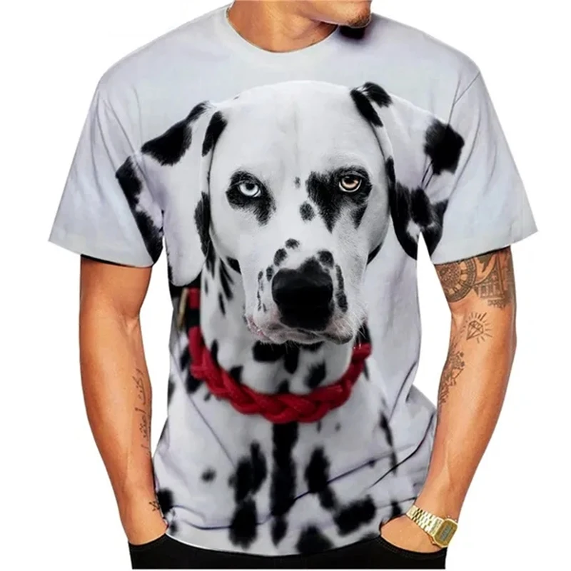 Camisetas con estampado 3D de dálmatas para hombre y mujer, ropa divertida de manga corta, Hip Hop, Harajuku de gran tamaño, Y2k