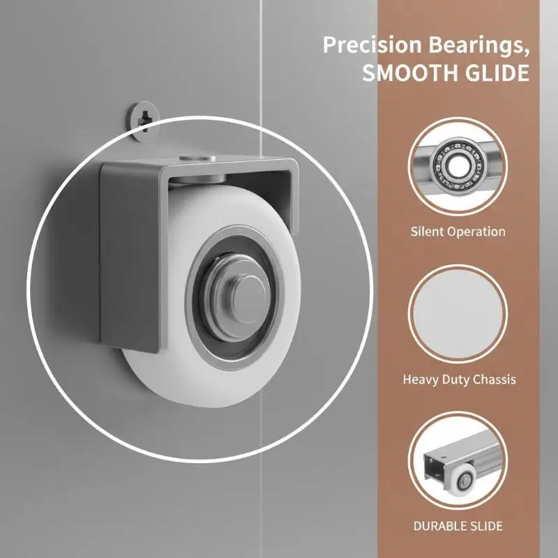 Picture 5: 1pc Sliding Wardrobe Door Pulley Wheels Upper Lower Track Rollers Hanging Rail Wheels Sliding Door Part for Cabinet Closet Door