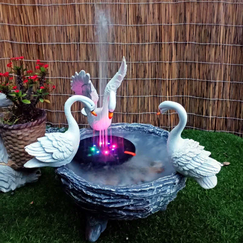 Solar Fountain Outdoor Pool Fish Tank Basin Solar Light Fountain Plug-in Type Mushroom Fountain home decoration accessories