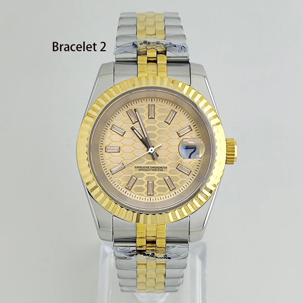 FAI DA TE NH35 36mm/39mm Honeycomb Texture Migliorata Nuovo Orologio Zaffiro Automatico Oyster NH35/36 Movimento Automatico Orologio