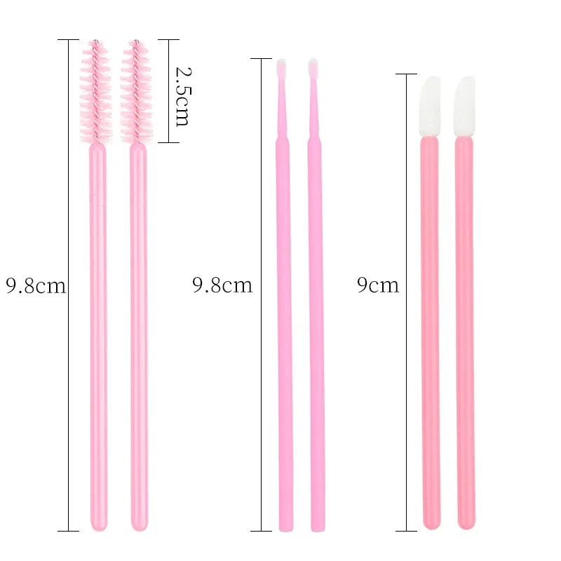 Sdotter 200 Pcs Disposable Crystal Makeup Brushes Tool Set Eyelash Lip Microbrush Mascara Wands Applicator Swab Eyelash Extensio