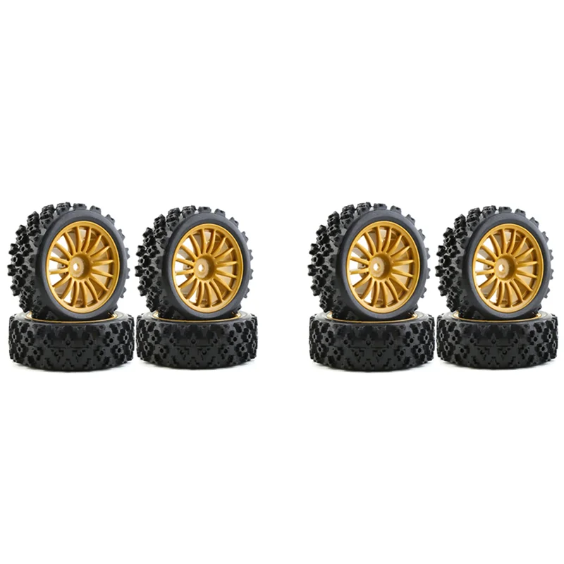 

FBIL-8Pcs Rubber Tire Wheel Tyres For Tamiya XV-01 XV01 TA06 TT-01 TT-02 PTG-2 1/10 RC Car Upgrades Parts Accessories,2