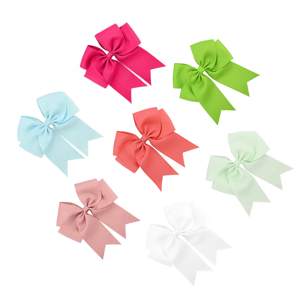 

7Pcs Bow Shape Hairpin Colorful Stylish Toddler Clips Girls Accessories Ribbed Band Bright Matching Gift Pet Supplies