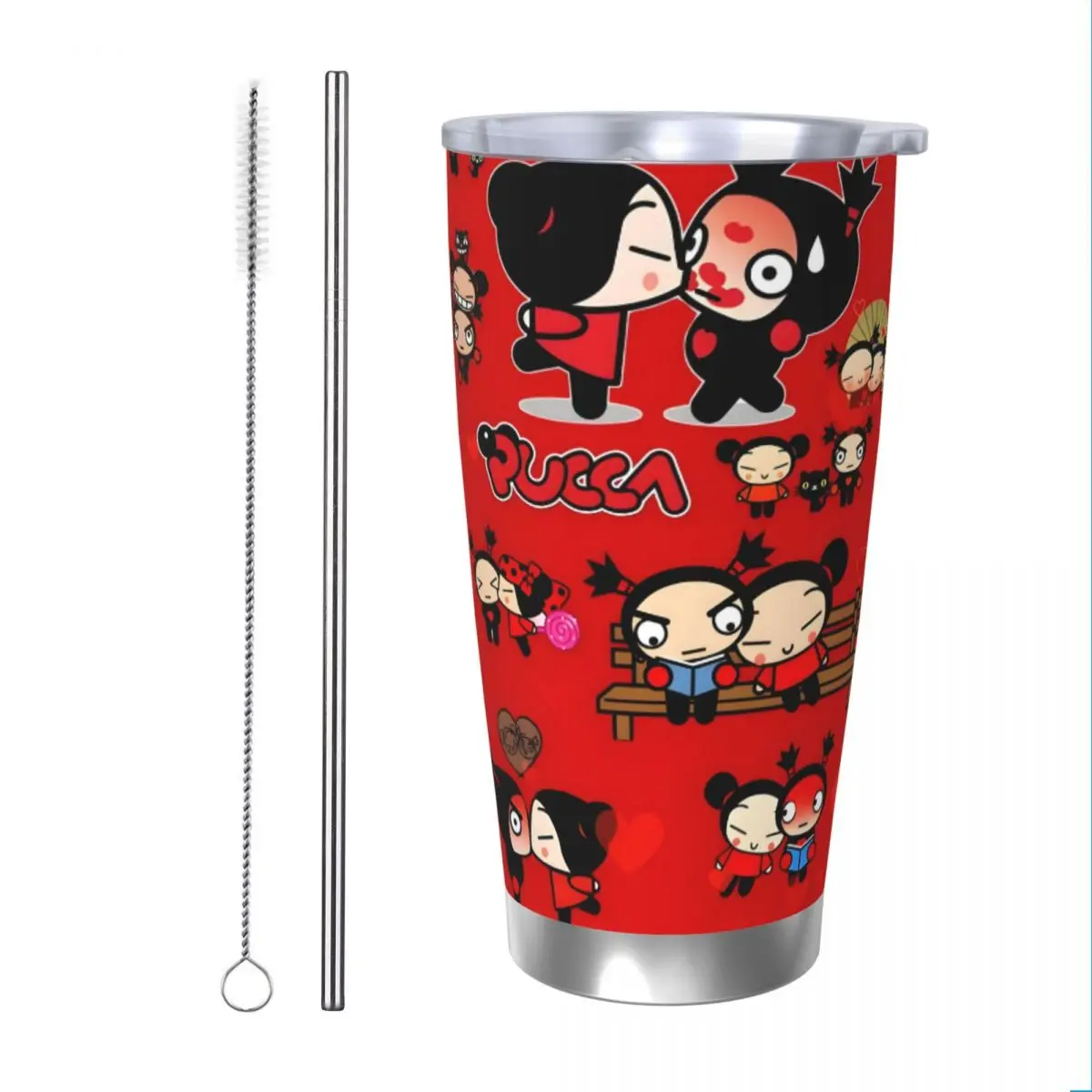 Pucca 20oz Stainless Steel Insulated Thermal Coffee Car Cup Cold Hot Mugs Vacuum Flask