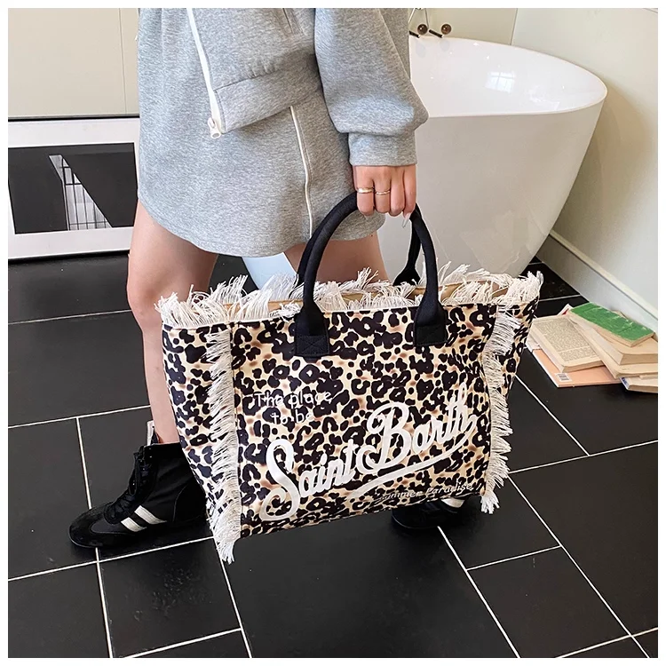 JIAERDI Hot Girl هامش ليوبارد طباعة حمل حقيبة المرأة ريترو شخصية سعة كبيرة حقائب كتف السيدات إلكتروني طباعة حقيبة يد #3