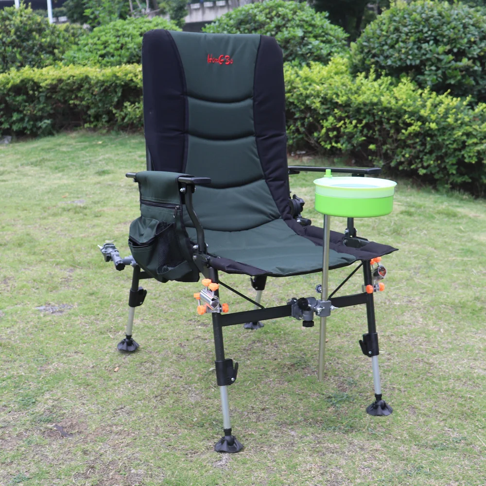 Foldable Fishing Chair Beach Chairs Outdoor Aluminum Alloy Picnic Portable Camping Chair Seat Adjustable Backrest Recliner