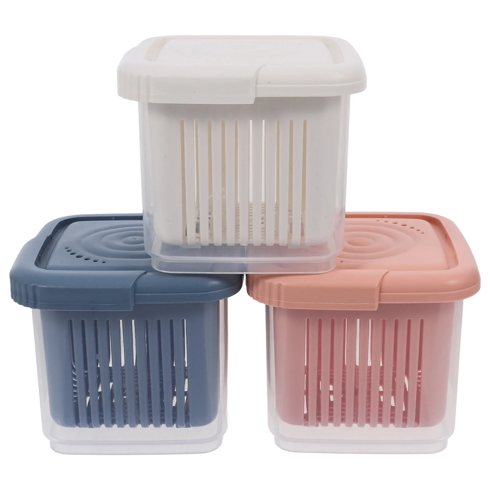 

3pcs Transparent Food Fresh-Keeping Containers Dust-Proof Moisture-Proof Sealed Storage Boxes Kitchen Organizing Sturdy