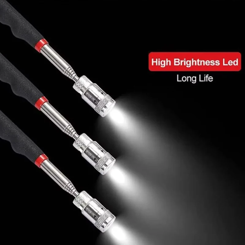 أداة التقاط مغناطيسية محمولة قابلة للتعديل، قلم قبضة مغناطيسي تلسكوبي مغناطيسي، عصا مغناطيسية تلسكوبية مع ضوء، جديد