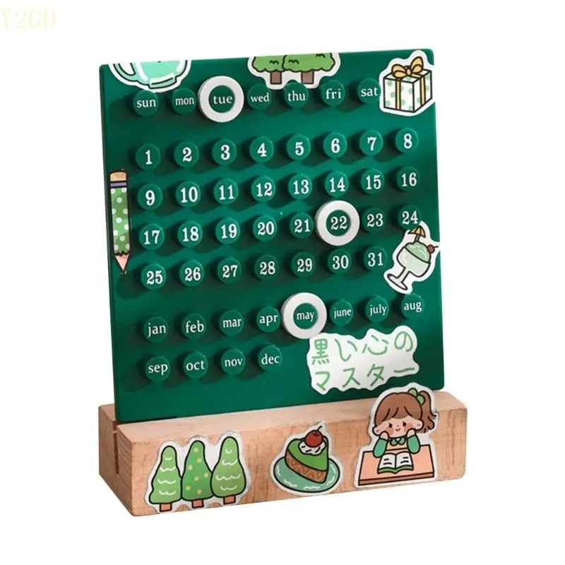 Y2GD DIY Rings Desk Kalender Desktop Dekorationen Acryldatum Rekordgeschenke Home Decorations Office School