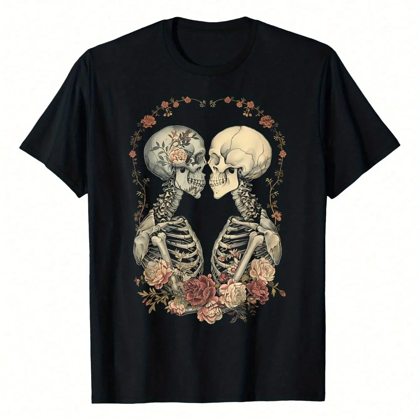 

Skeleton Hugging Graphic Printing Summer Autumn Winter Cotton Men and Women T-shirt Short Sleeve Luxury Outdoor
