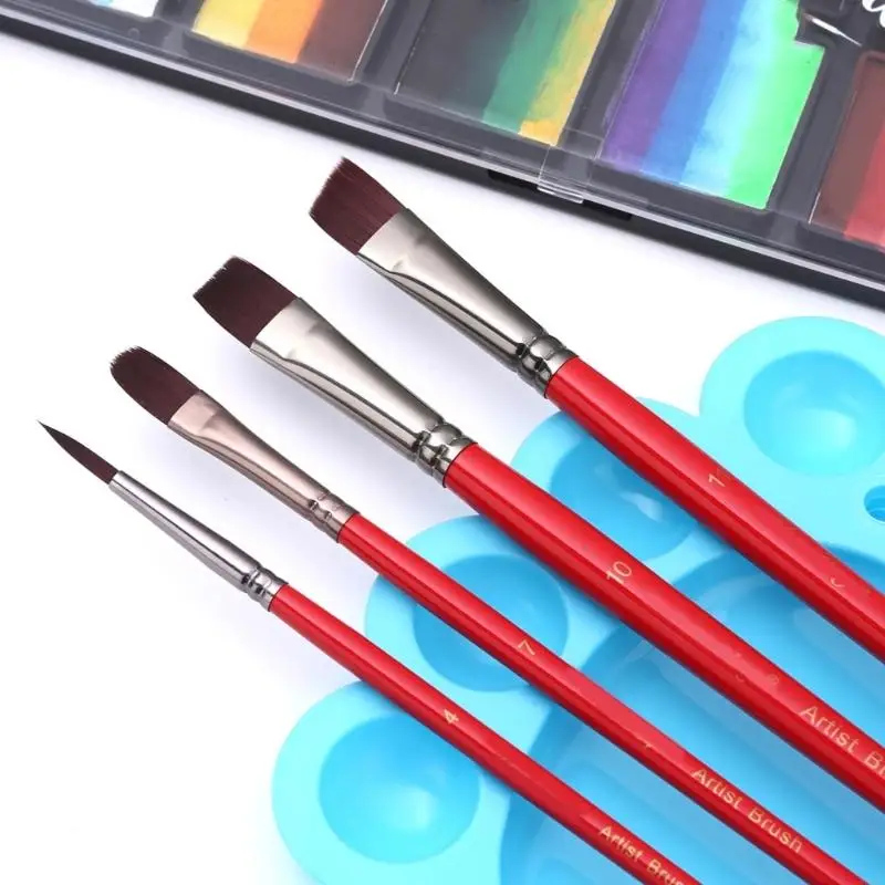 W89C 8 Stcs Gesichtskörperpinsel Pinsel Set Aquarellpinsel Pinsel Zeichnen Vorräte