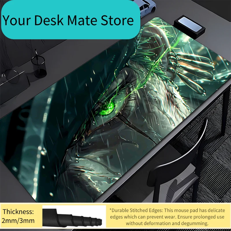 

Большой игровой коврик для мыши One Piece Roronoa Zoro Green Eye Dragon Anime, удлиненный, нескользящий, грязеотталкивающий