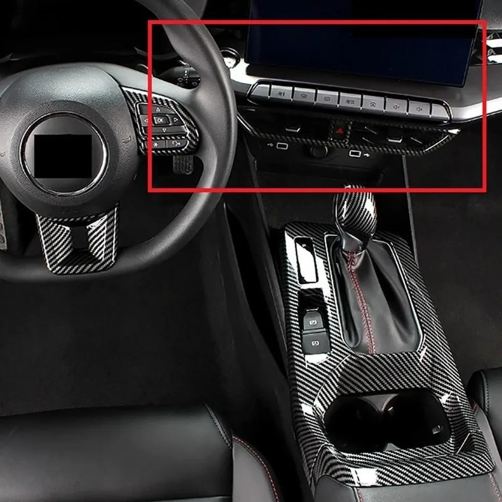 Superior For MG5 2021-2024 Car Central Control Dashboard Air Outlet Vent Cover Trim Frame Carbon ABS Decoration