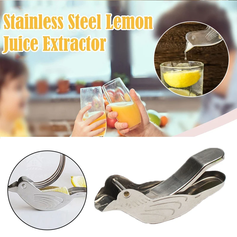 Stainless Steel Bird Shape Lemon Clip Manual Fruit Juicer Home Kitchen Bar Gadget Citrus Juicer HandHeld Orange Squeezer Machine