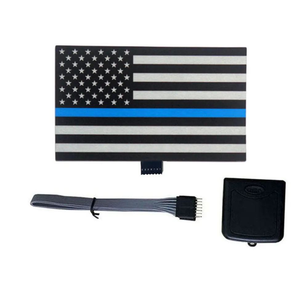 Black White US American Flag Thin Blue Line Car Window Glow Panel Electric Marker Lamp Decal LED Light Sticker Flash Universal