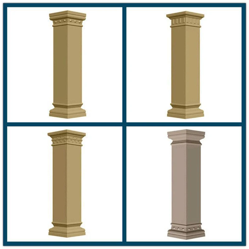 Cement Plastic Roman Column Mold Head and Foot Cylindrical Square Closure 30cm Full Set