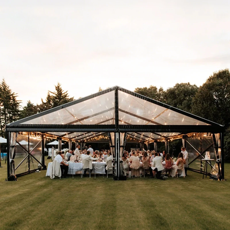 Transparent canopy wedding party tent  transparent PVC cover, aluminum, suitable for indoor use, can accommodate 500 people