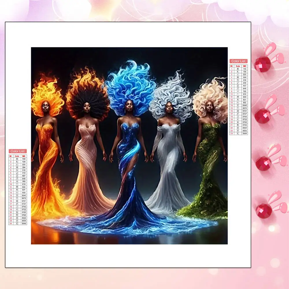 

HUACAN Diamond Painting New Rhinestones Women Portrait Full Square Round Diamond Mosaic Home Wall Art Decoration