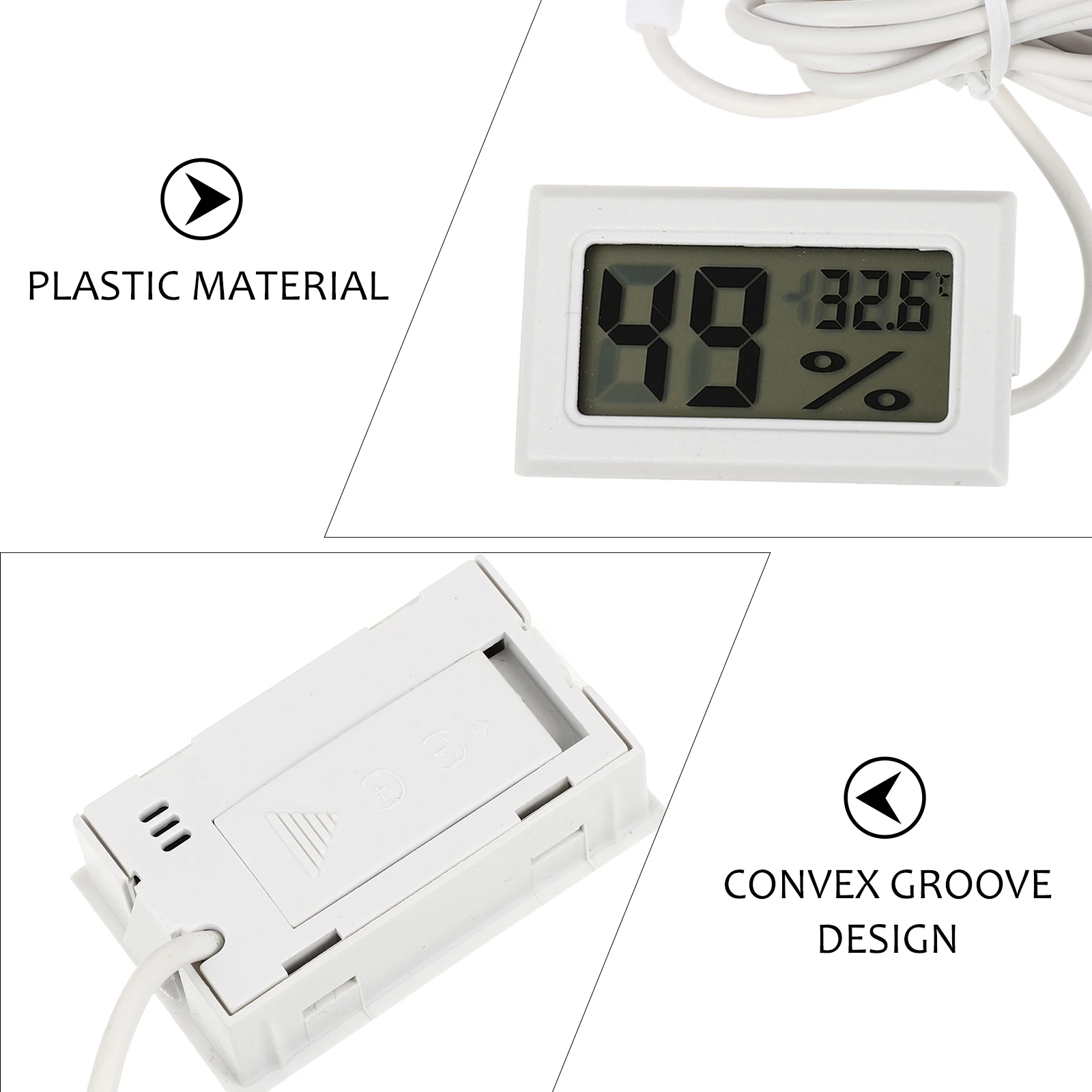 

Indoor Temperature Humidity Meter Digital Hygrometer Clear Screen Desktop Stand Air Intake Holes Kitchen Garden