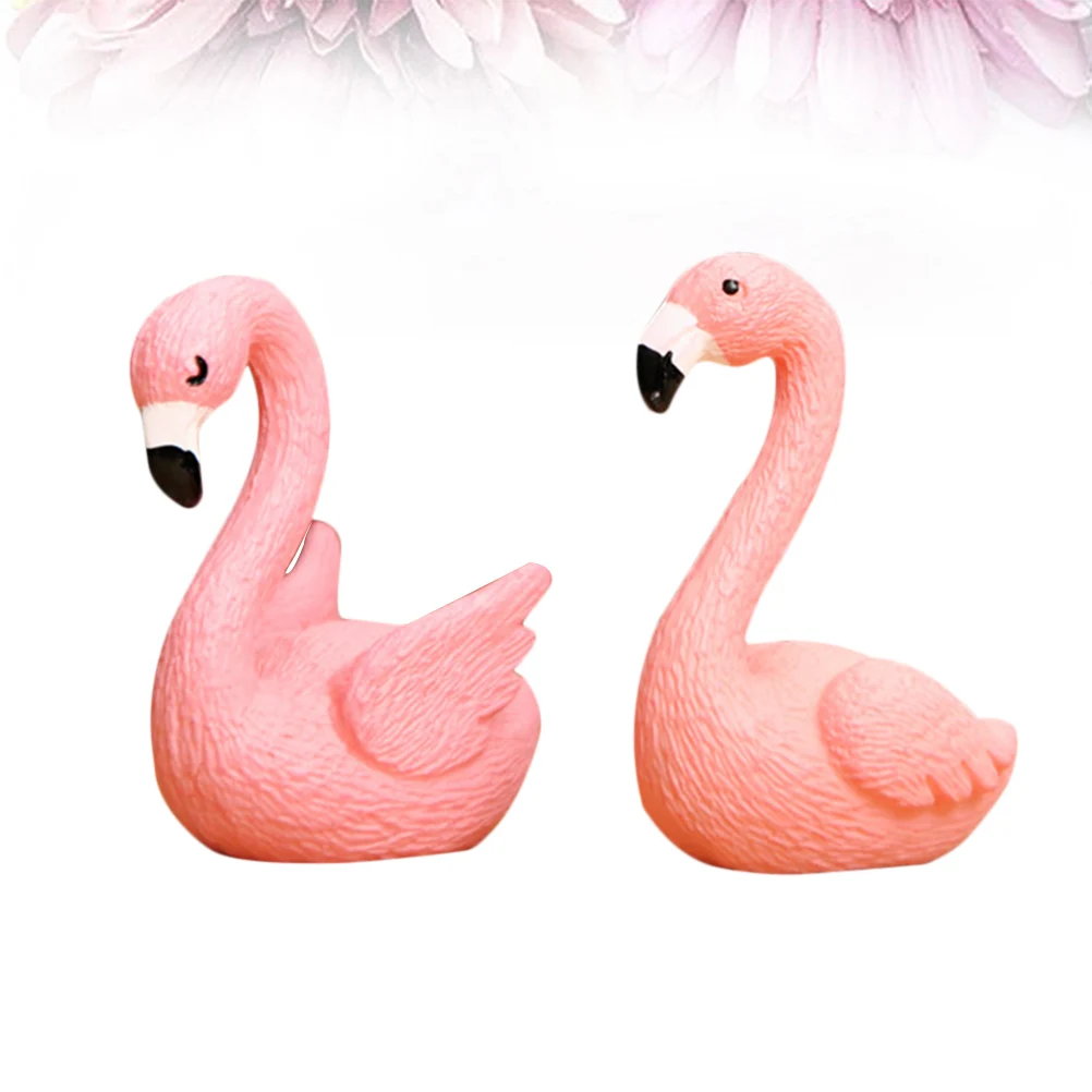 

8 Pcs Dining Table Flamingo Ornament Banquet Wedding Decor Pink Miniature Figurines