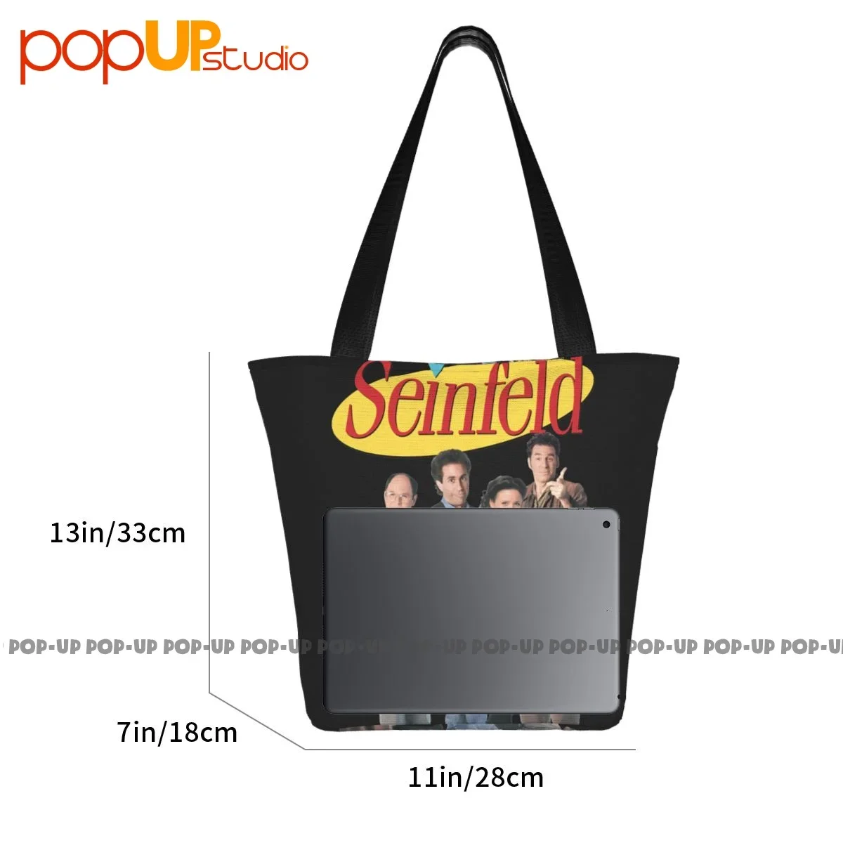 Seinfeld - Elaine Bolsas casuais, George e Kramer Shopping Bag, lancheira de grande capacidade