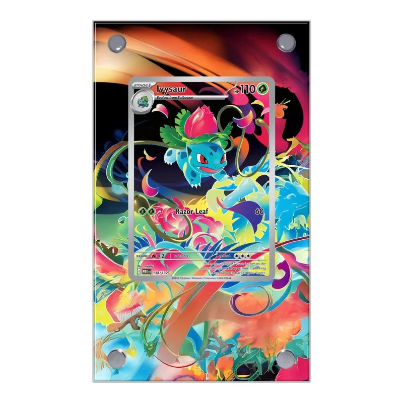 

Art Display for Pokemon Cards PTCG Ivysaur Anime Game Collection Expand Gifts Self Made Acrylic Protective Case Keychain Toy