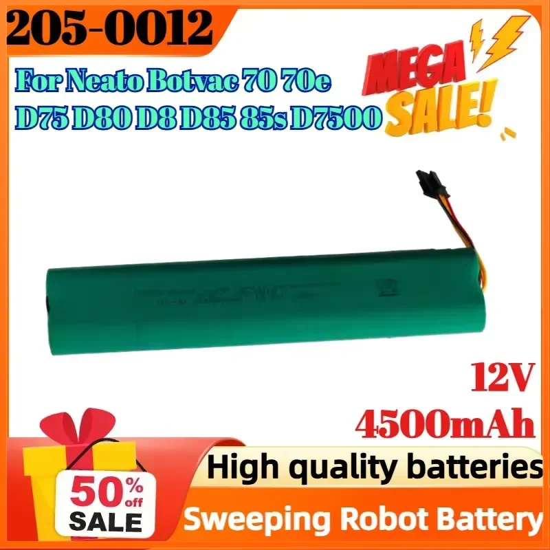 205-0012 12V 4500mAh Sweeping Robot Battery For Neato Botvac 70 70e D75 D80 D8 D85 85s D7500 D8000 Rechargeable Battery