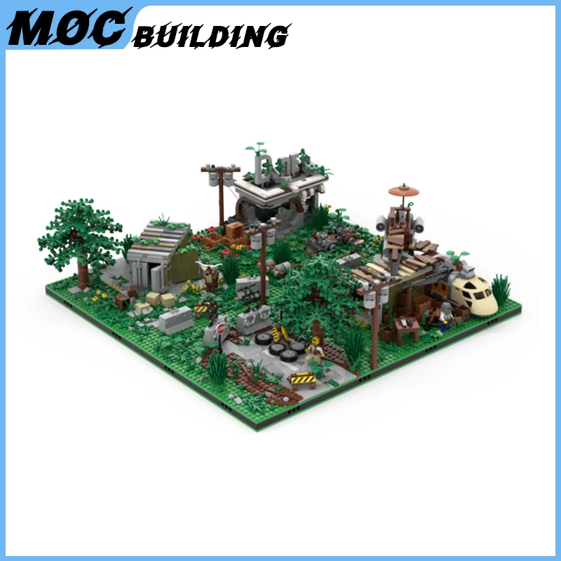 Moc Building Blocks Apocalypse World Diorama Street View Model Doomsday Road Diner Traffic Area DIY Creative Bricks Toys Gifts