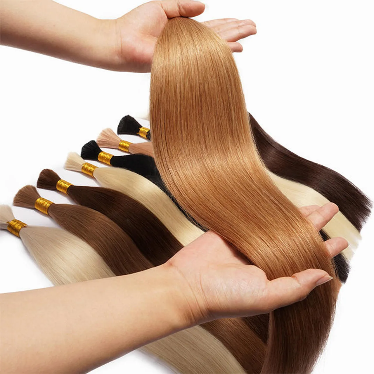 

No Weft Bulk Hair 100% Human Hair 50g 100g Packs 12-26 Inch Random Sizes Hair Bundles Remy Hair Extensions