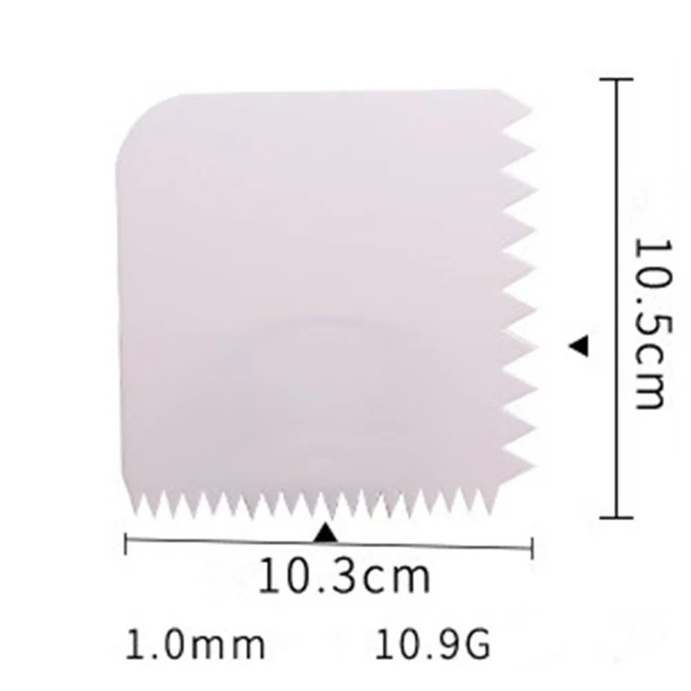 4pcs Set White Plastic Baking Tool For Fondant Icing Smoother Decorating Comb Smooth Triangular Round Edge Scraper Set