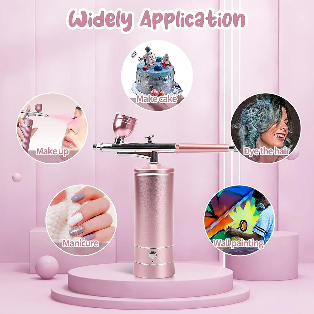 Portable Rechargeable Wireless Airbrush With Compressor Auto Action Spray Gun for Face Beauty Nail Art Tattoo Craft Cake Paint