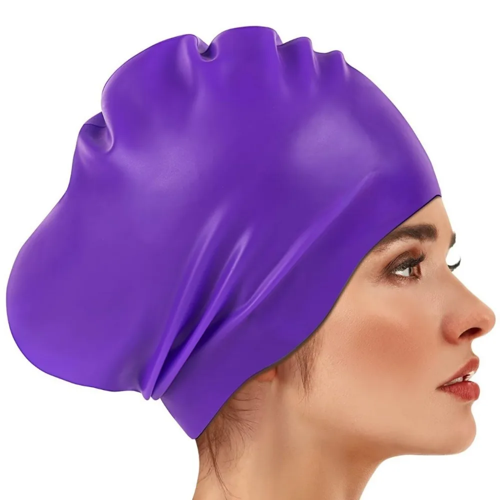 

Elastic Silicone Swim Headgear Soft Thicken Design Waterproof Swim Cap 3D Fit Professional Snorkeling Cap