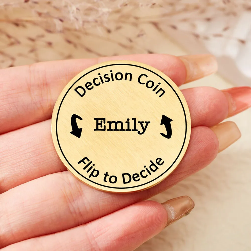 

Personalized Decision Coin Stainless Steel Custom Engraved Name Coin Yes No Couples Flip Lucky Coin Special Valentines Day Gift