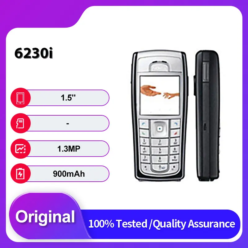 لوحة مفاتيح أصلية غير مقفلة 6230i بشريحة واحدة GSM 900/1800/1900 2G للهاتف المحمول لوحة مفاتيح عربية روسية مصنوعة في فنلندا