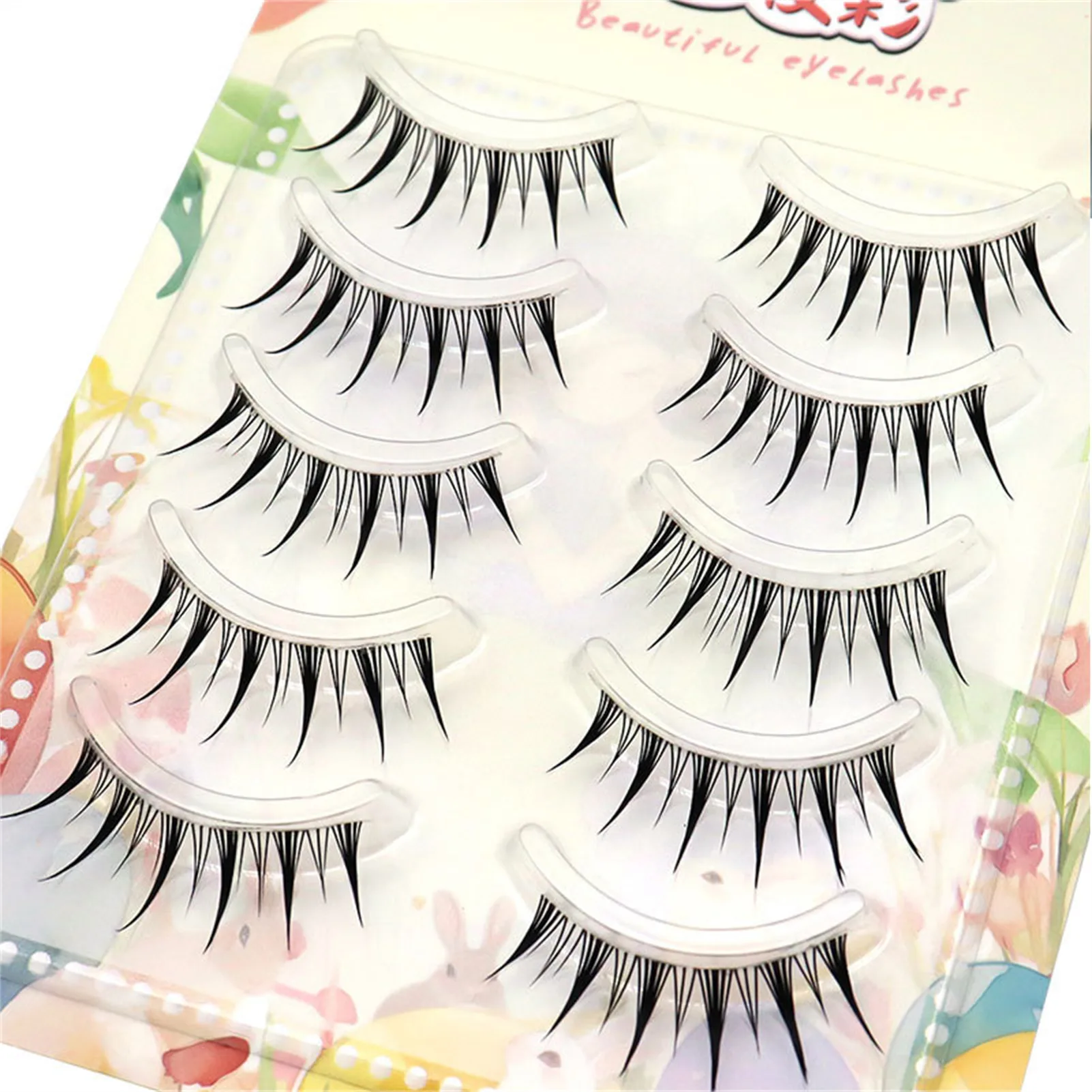 Devil Style False Eyelashes Manga cosplay lash strips Transparent Base Long Length Lashes for Daily party Dramatic Makeup