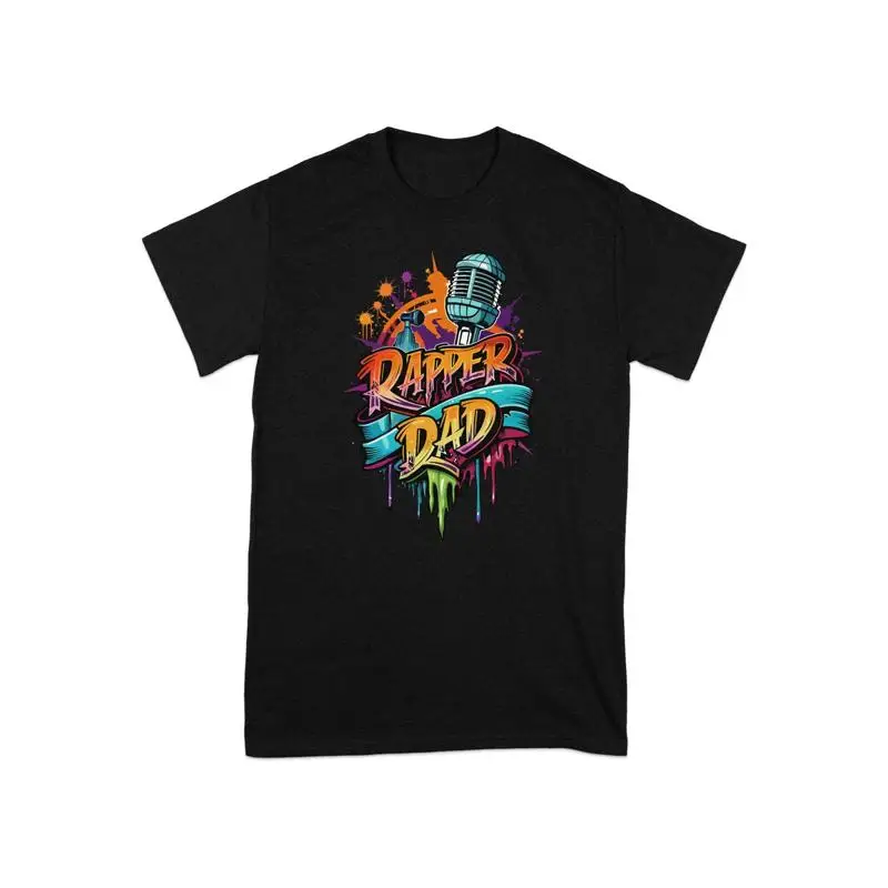 

Футболка с рэпером для папы, крутая футболка в стиле хип-хоп для любителей музыки, уникальный рэп, день отца, красочная для папы