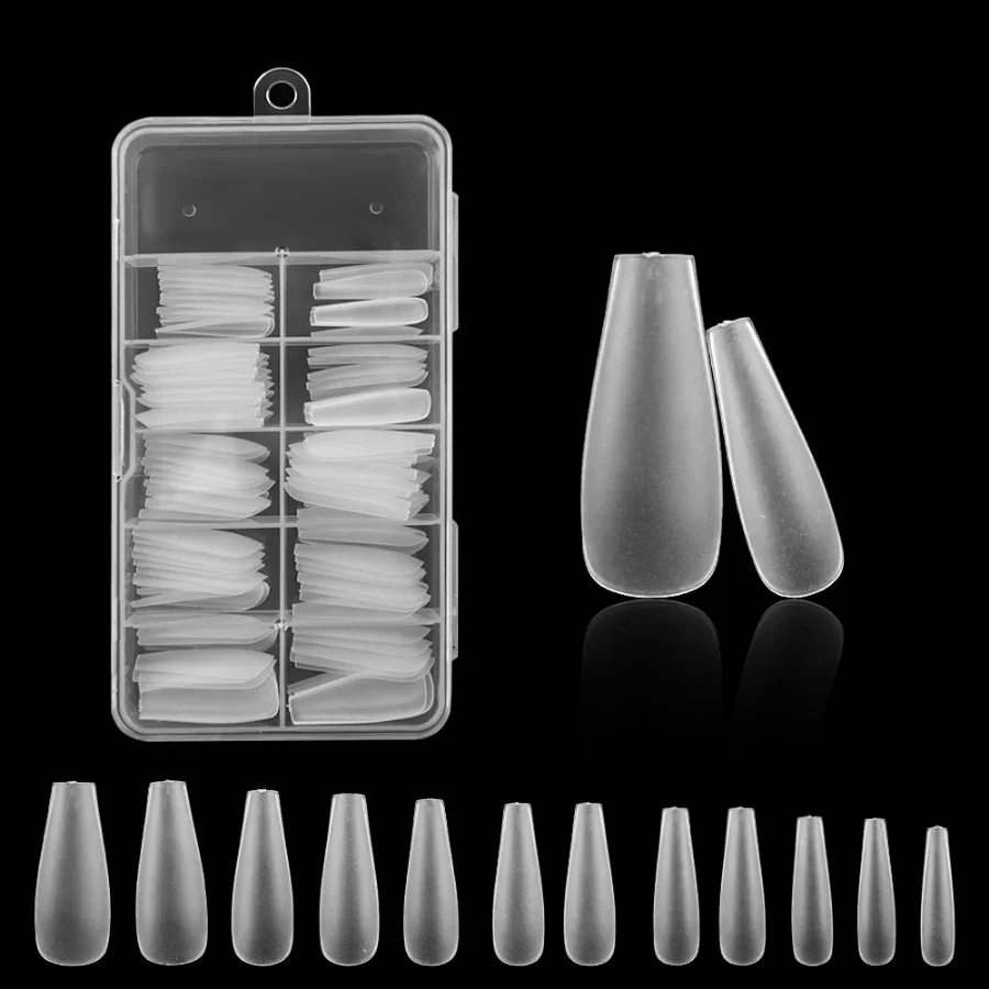 120Pcs Soft Gel Short Almond Fake Nail Tips Extension System Sculpted Full Cover Nail Ballerinas Capsules Press on Tips