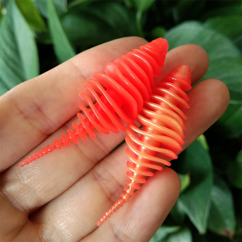 Swolfy 10pcs 50mm 1.8g Worm Bait Soft Bait Fishing Lures Smell with Salts Soft Silicone Fishing Lure