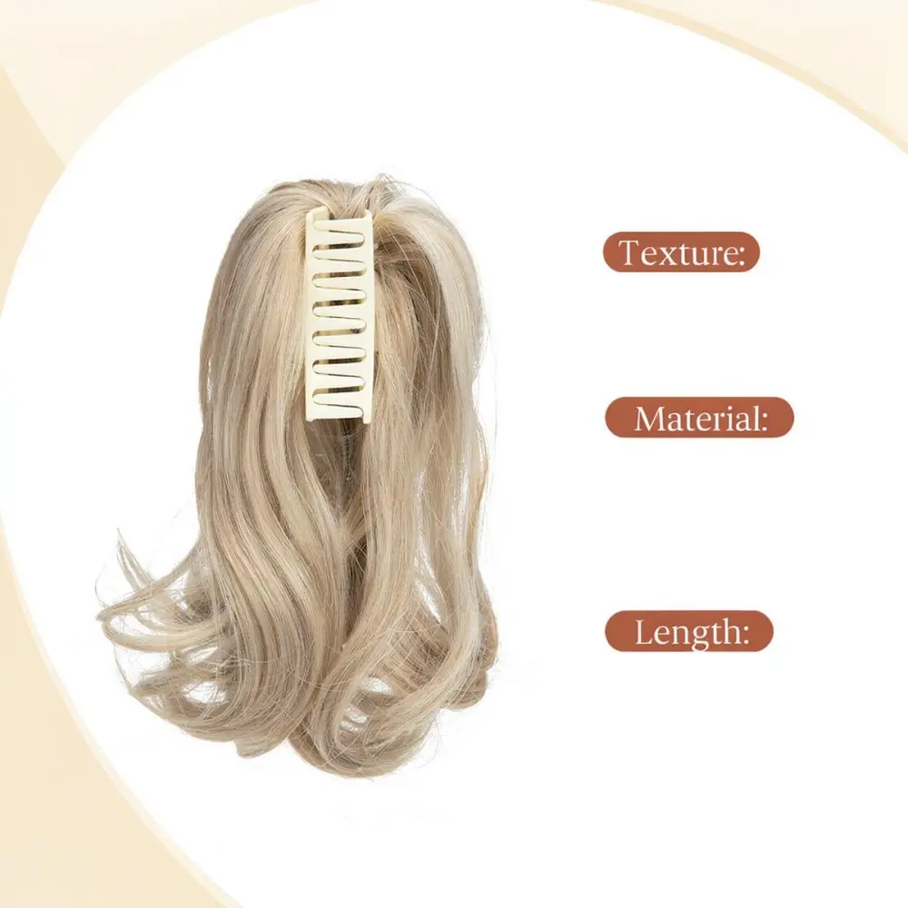 Fashion Synthetic Claw Ponytail Extension Wavy Hairpiece Voluminous Curly Hair Heat Resistant Wig For Everyday Wear