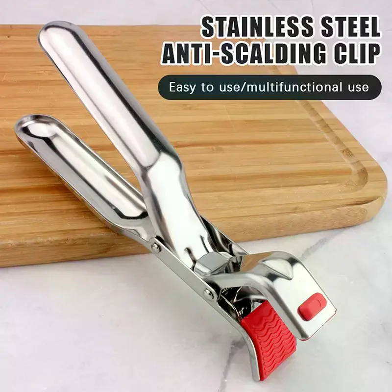 1pcs Hot Bowl Holder Anti-scalding Clip Dish Clamp Pot Pan Gripper Air Fryer Plate Retriever Tongs Kitchen No Burn Grip
