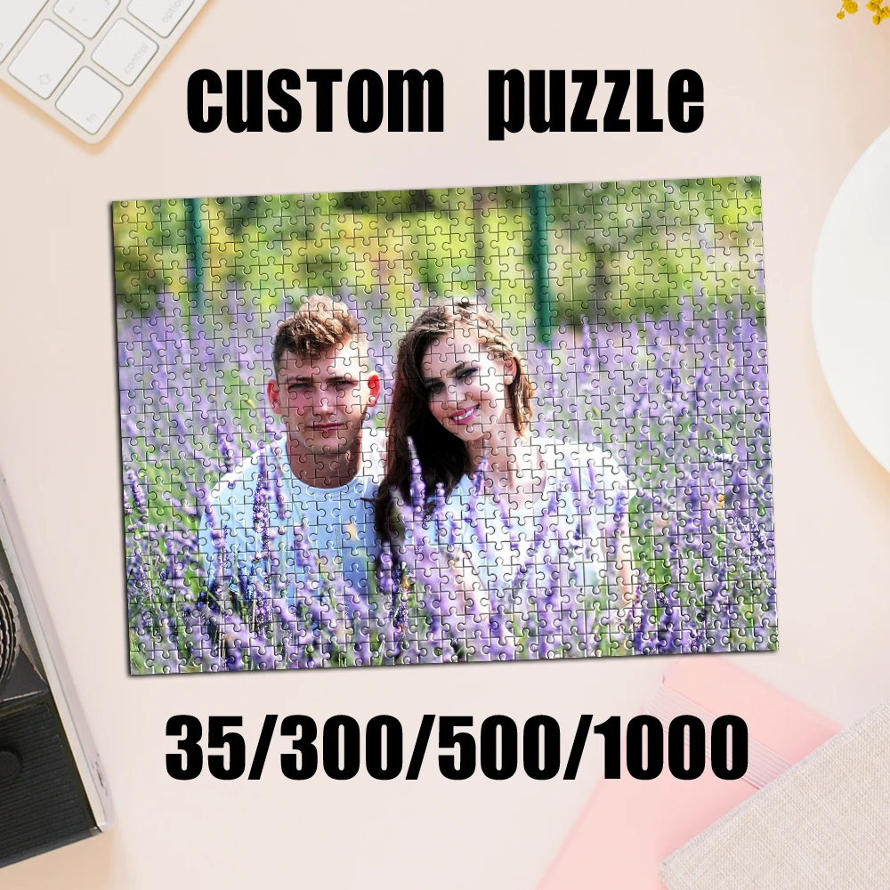 35/300/500/1058pcs Personalized Custom Photo Puzzle Family Photos DIY Toy Decoration Collectiable Gift Present Christmas