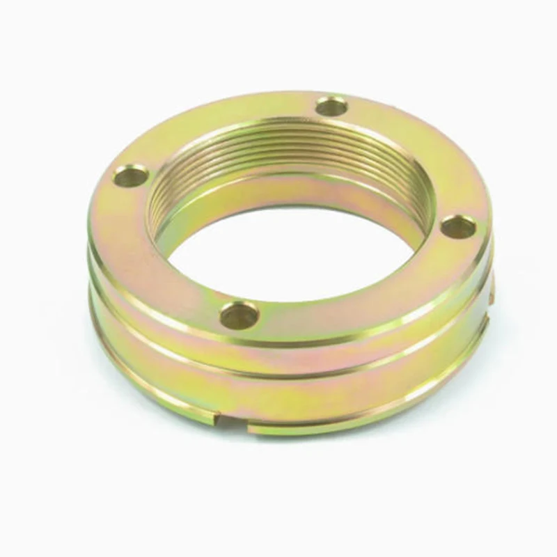 

Custom OEM Precision Machinery 3 4 5 Axis Milling Milled Machined Galvanized Steel Ring Connection Nut CNC Machining Parts