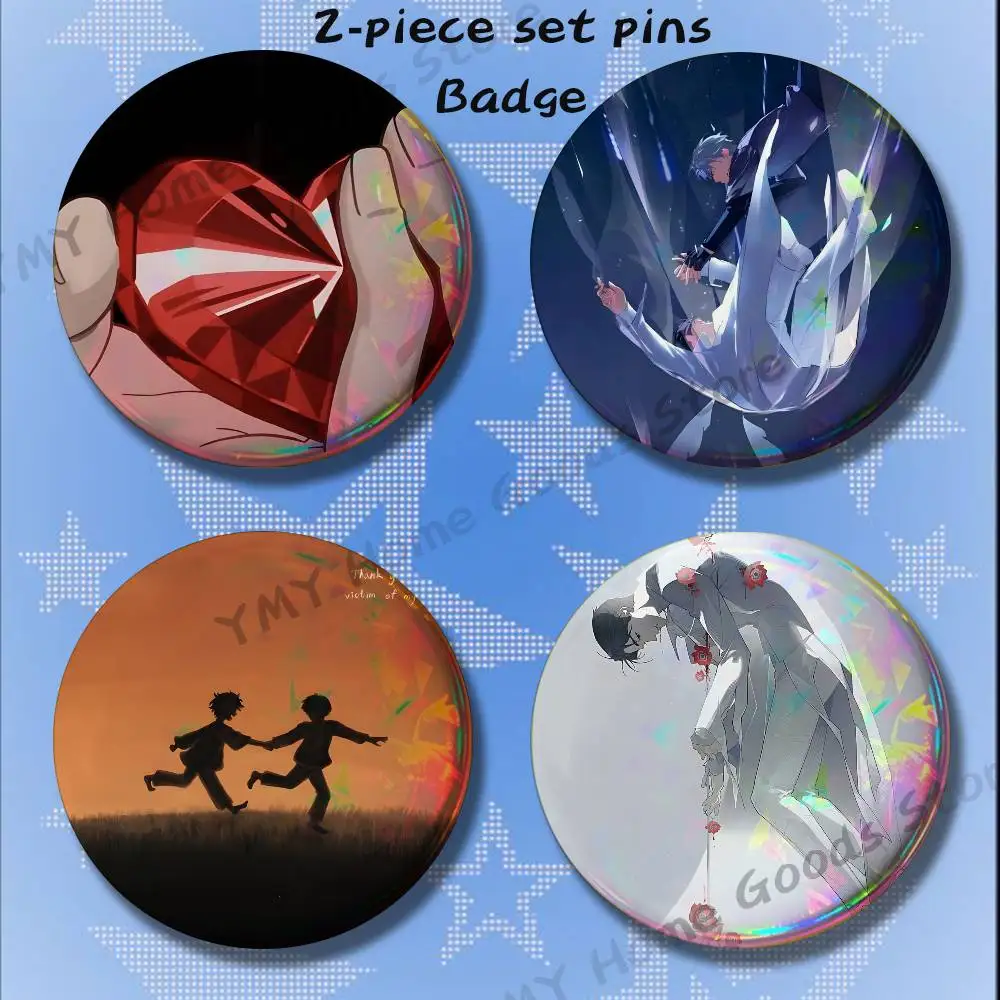 Prince The Red Ribbon I-Ivan Brooches for Backpack Accessories 25 32 44 58 75mm Round 2-piece set Free Mix
